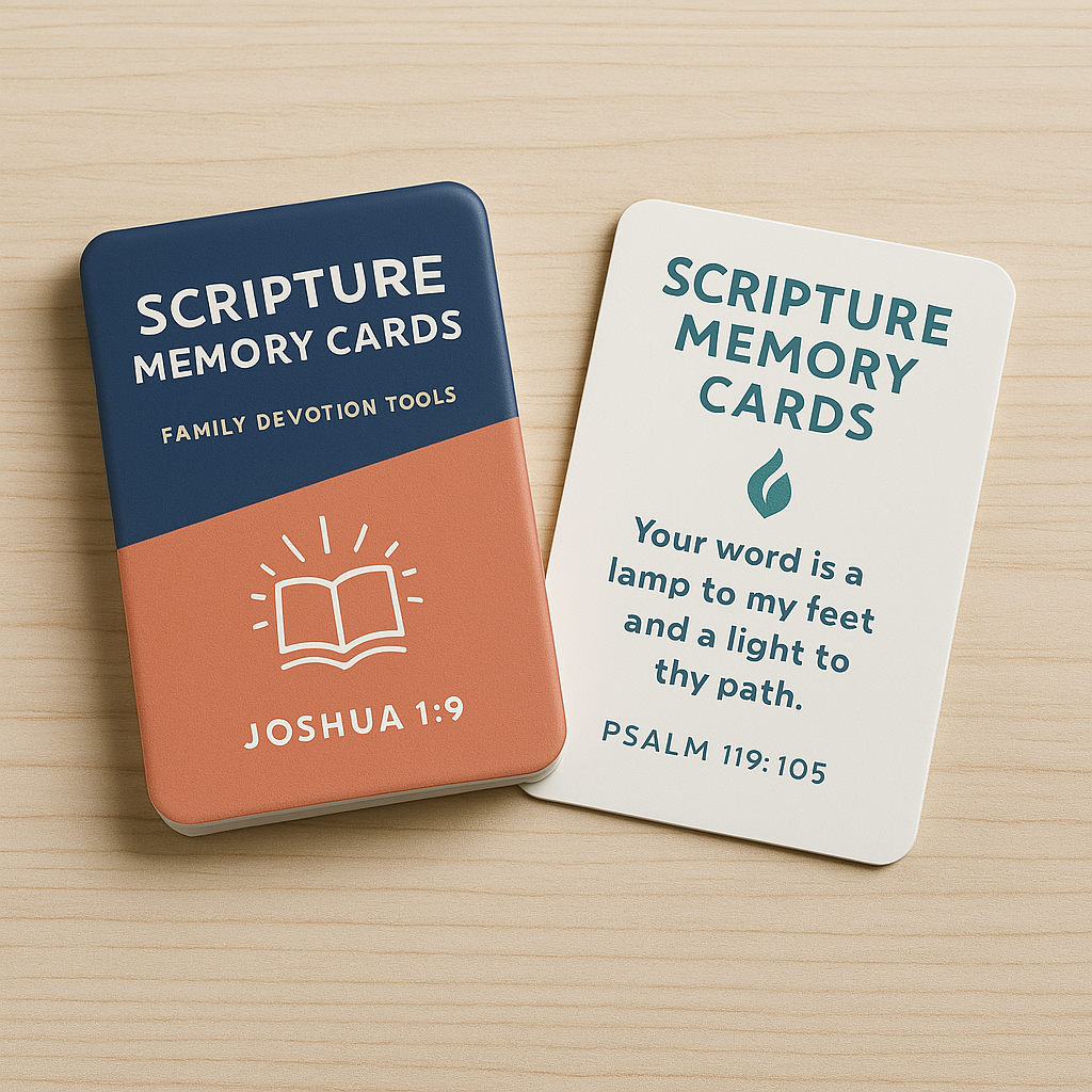 Bible memory cards and family devotion tools