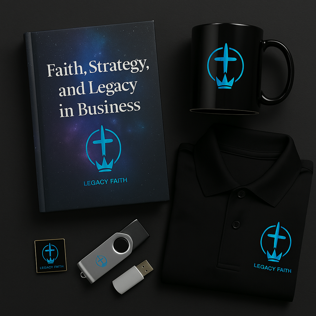 Christian business book, polo, mug and digital resource set